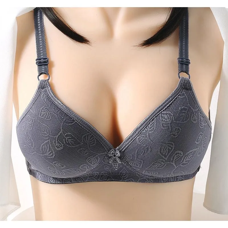 Women Gathered Bra Cotton Soft And Comfortable Thin Mold Cup Women's Breast Bras Underwear