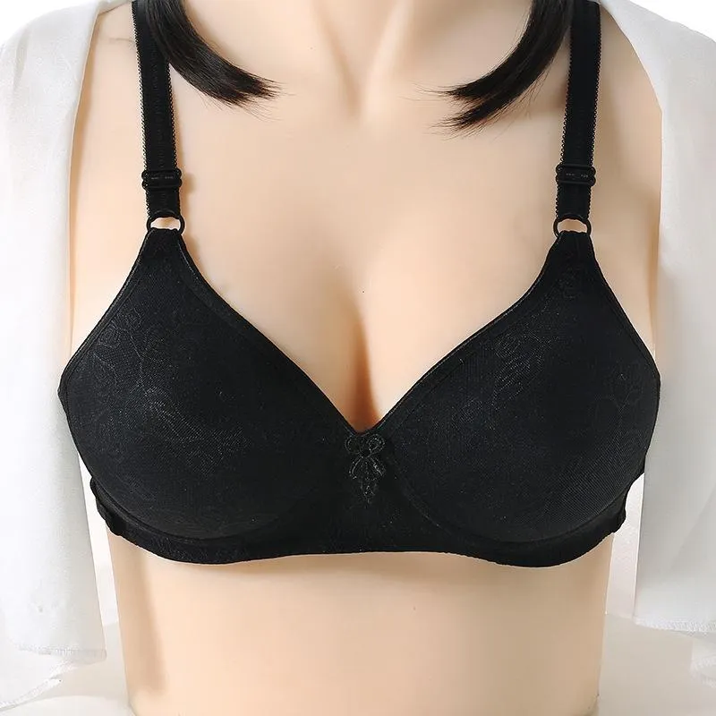 Women Gathered Bra Cotton Soft And Comfortable Thin Mold Cup Women's Breast Bras Underwear