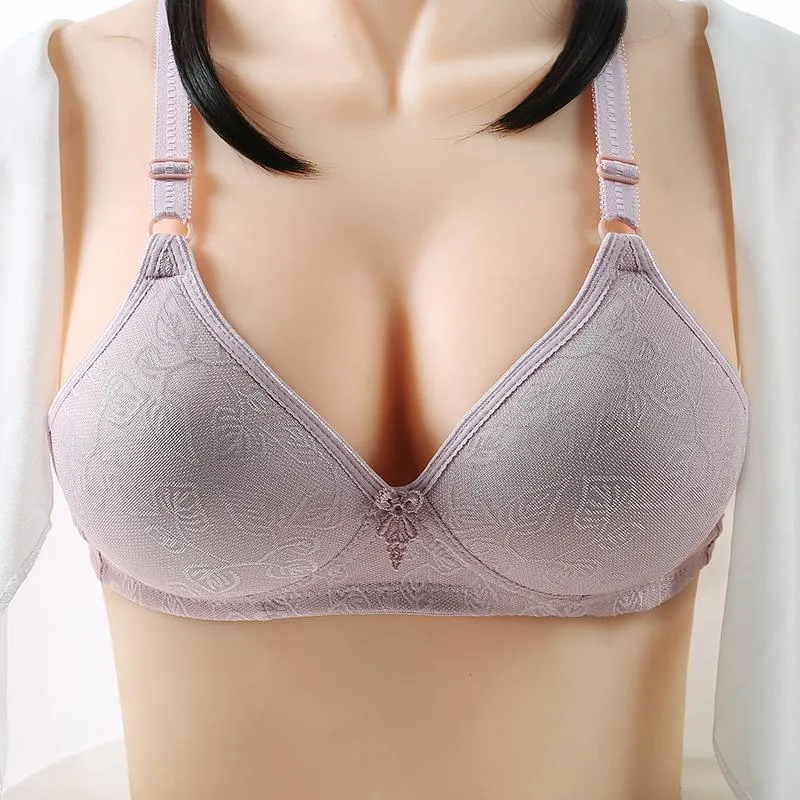 Women Gathered Bra Cotton Soft And Comfortable Thin Mold Cup Women's Breast Bras Underwear