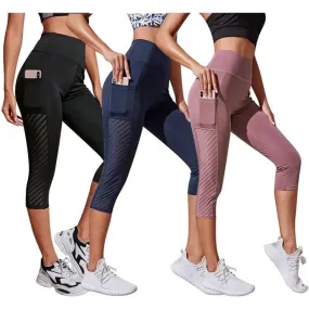 Women Large Panel Pocket Design with High Waist, Hip Lift, Slimming Yoga Pants.