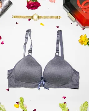 Women Soft Comfortable Wirefree Padded Bra - Dark Grey - 093