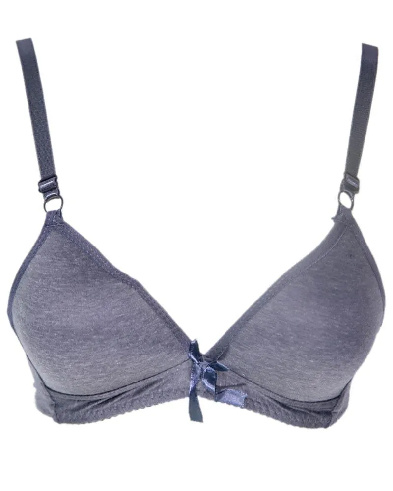 Women Soft Comfortable Wirefree Padded Bra - Dark Grey - 093