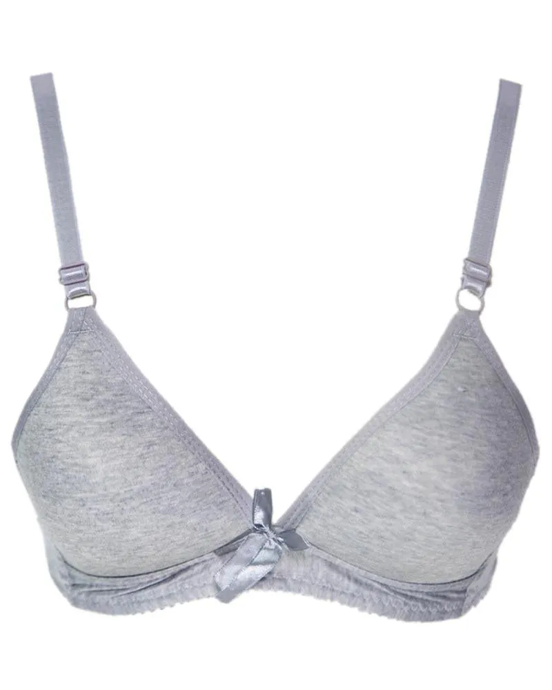 Women Soft Comfortable Wirefree Padded Bra - Grey - 093