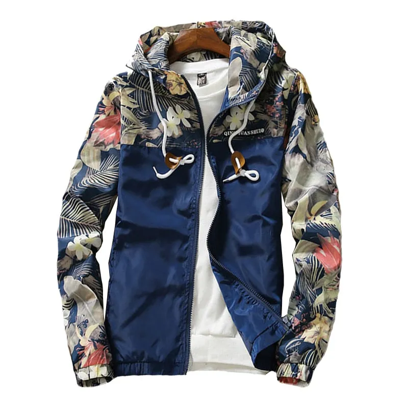 Women&#39;s Hooded Jackets 2022 Spring Autumn Floral Causal Windbreaker Women Basic Jackets Coats Zipper Lightweight Jackets Famale