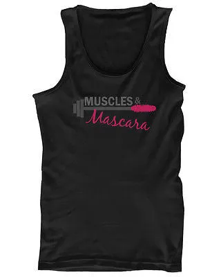 Women's Cute Black Cotton Work Out Tank Top - Muscles and Mascara