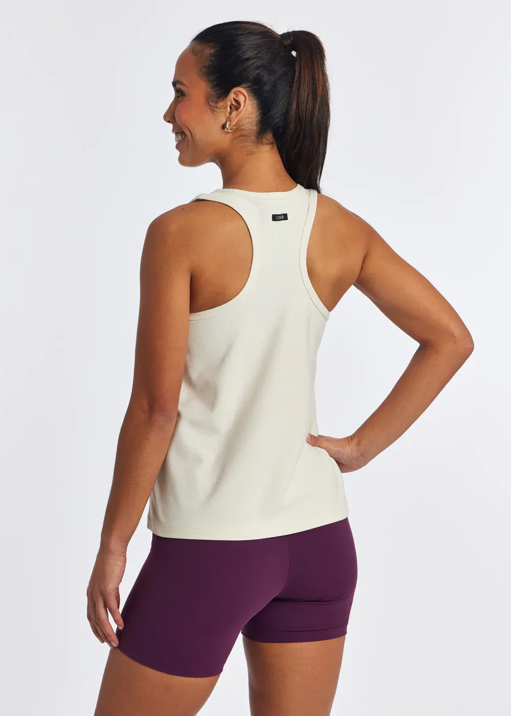 WOMEN'S LUX BOXY RACERBACK TANK - IVORY