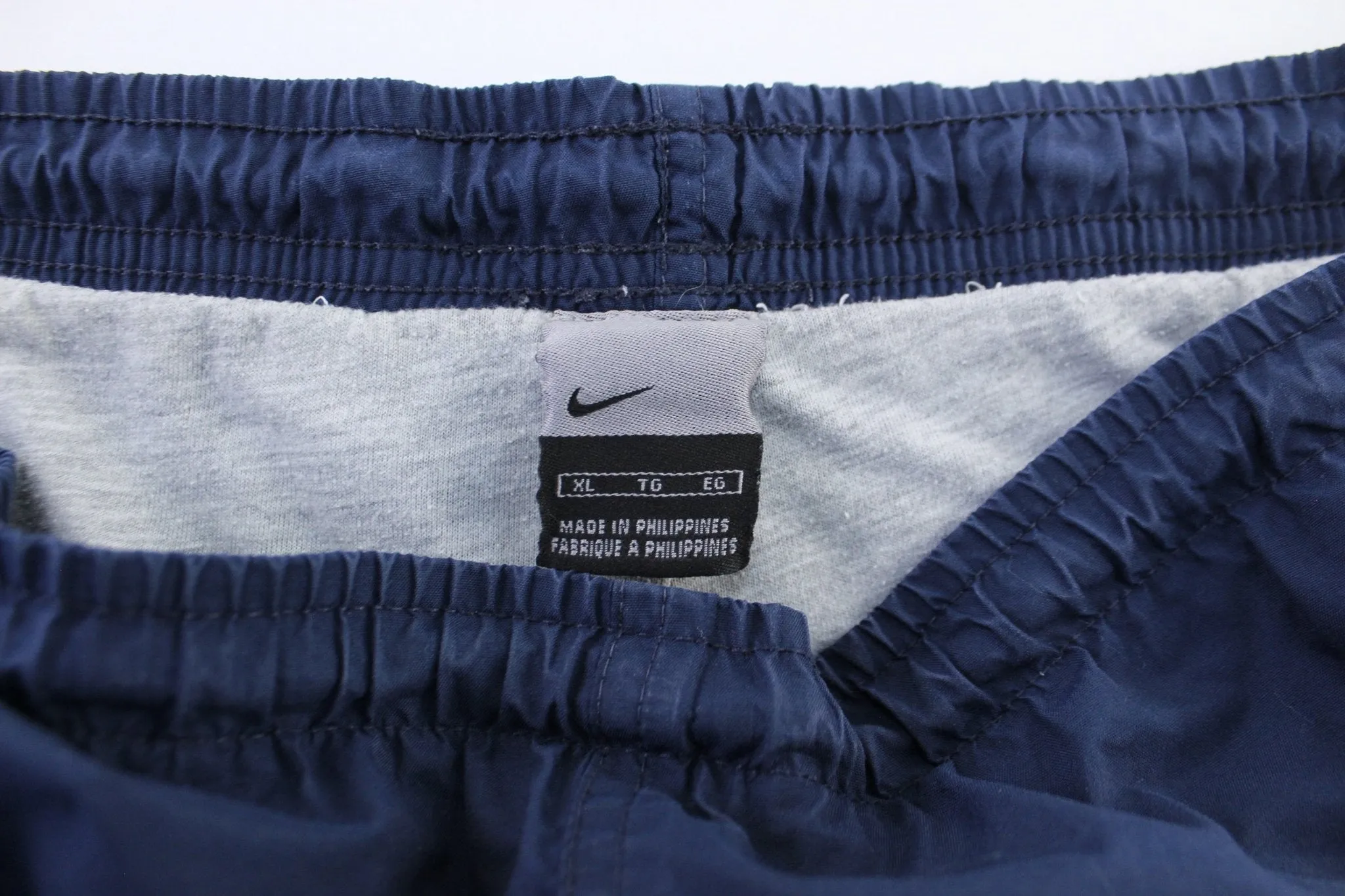 Y2K Nike Embroidered Logo Blue & White Striped Pants